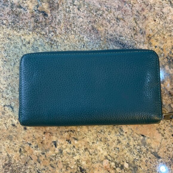 Green Coach long wallet with zipper and horse carriage print - Picture 2 of 6